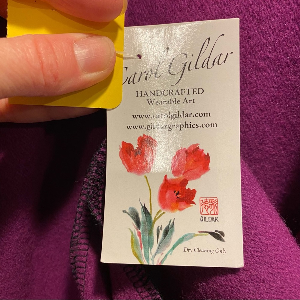 Carol Gildar Designs NEW handmade cashmere blend wrap sweater jacket fuchsia - Picture 11 of 16